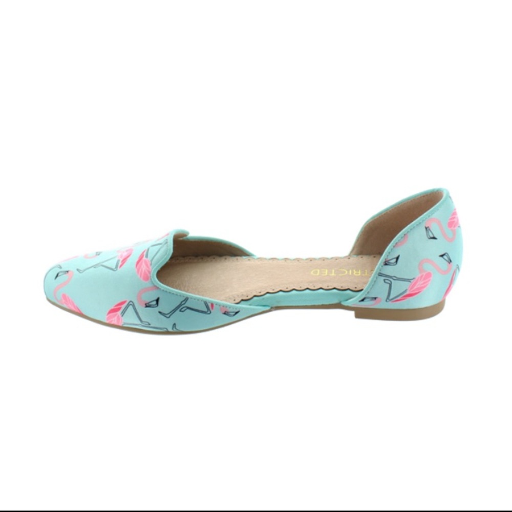 Flamingo Print D’Orsay Flats Rounded Toe - Picture 8 of 8